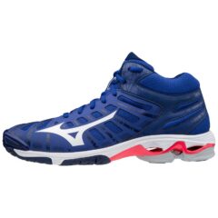 SHOE WAVE VOLTAGE MID REFLEXBLUEC/WHITE/DIVAPINK MIZUNO scarpe da pallavolo